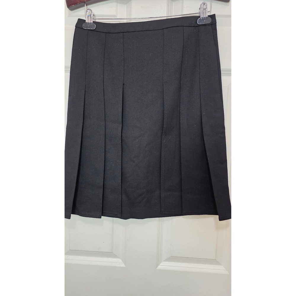 Kiltie Pleated Skirt Women 6 Black Virgin Wool Made in Italy Mini Skirt Formal